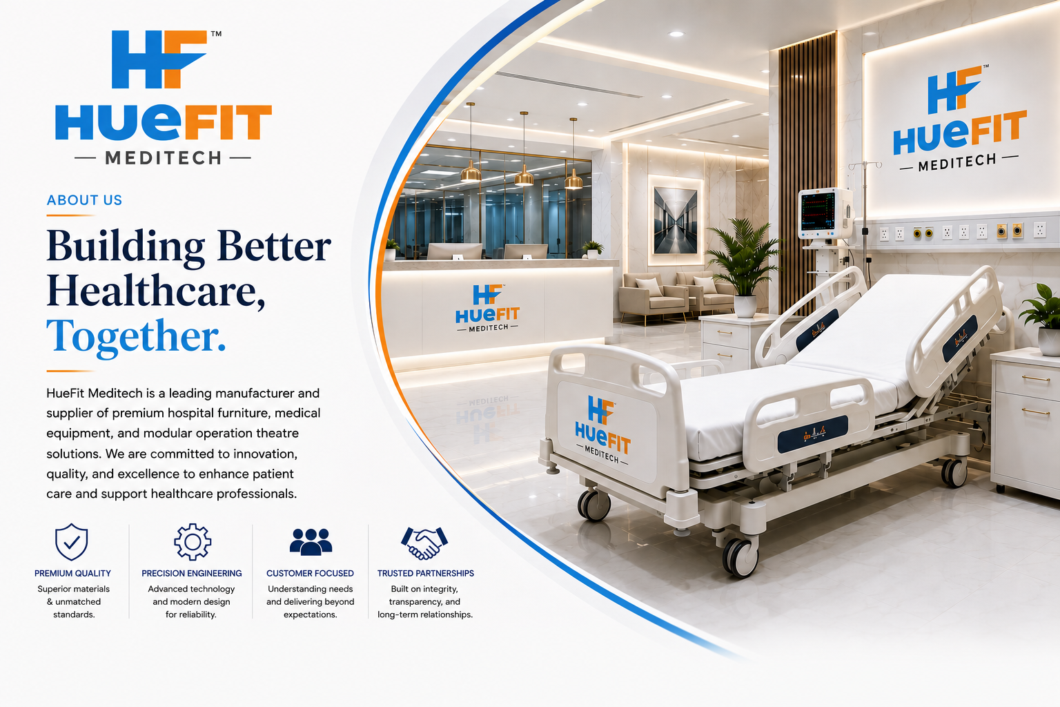 HueFit Meditech hospital furniture manufacturing facility Ahmedabad